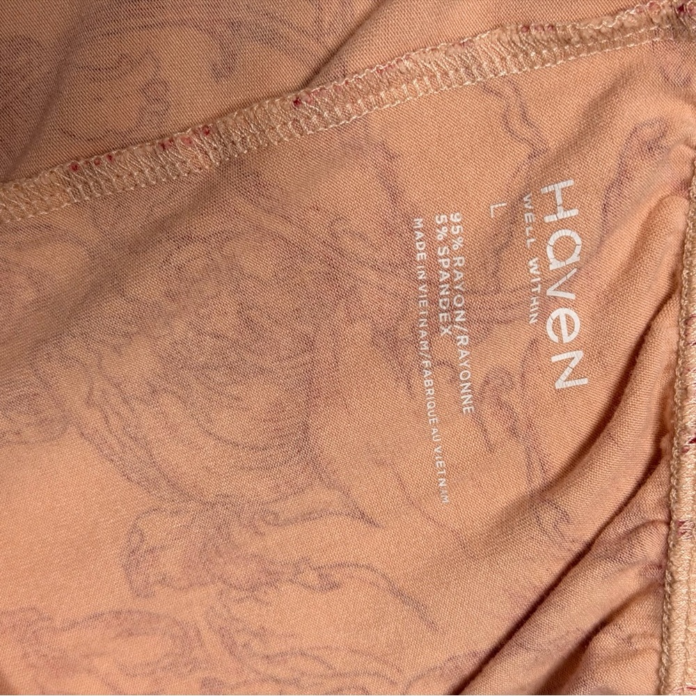 Haven Well Within Pink Floral Toile Pajama Set Size L Comfy Soft Girl Coquette - Picture 8 of 8